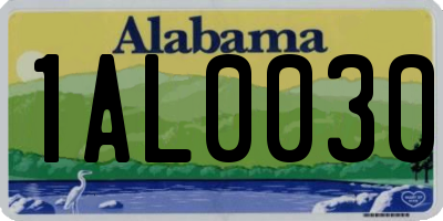 AL license plate 1AL0030