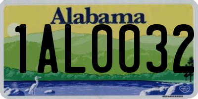 AL license plate 1AL0032
