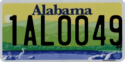 AL license plate 1AL0049