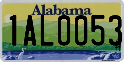 AL license plate 1AL0053