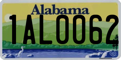 AL license plate 1AL0062
