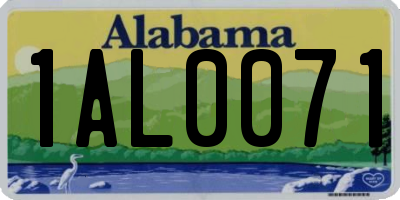 AL license plate 1AL0071