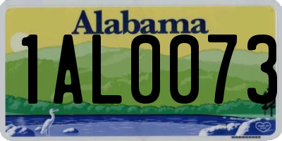 AL license plate 1AL0073