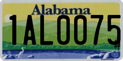 AL license plate 1AL0075