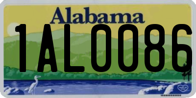 AL license plate 1AL0086