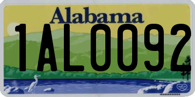 AL license plate 1AL0092