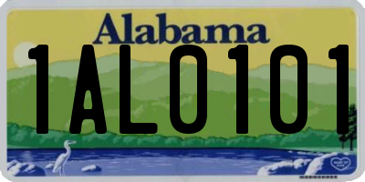 AL license plate 1AL0101
