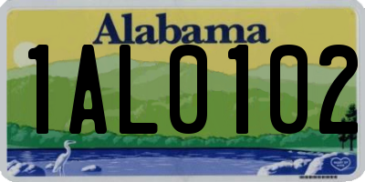 AL license plate 1AL0102