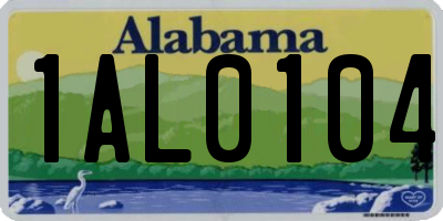 AL license plate 1AL0104