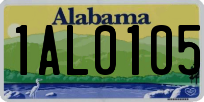 AL license plate 1AL0105