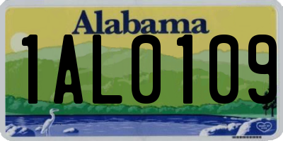 AL license plate 1AL0109