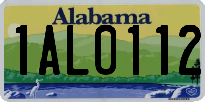 AL license plate 1AL0112