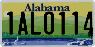 AL license plate 1AL0114