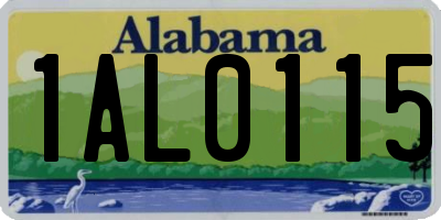 AL license plate 1AL0115