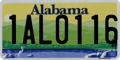AL license plate 1AL0116
