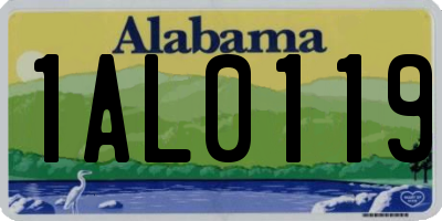 AL license plate 1AL0119