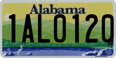 AL license plate 1AL0120