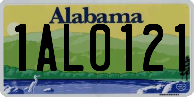 AL license plate 1AL0121