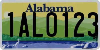 AL license plate 1AL0123