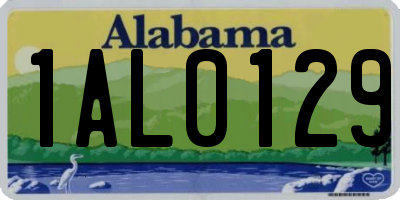 AL license plate 1AL0129