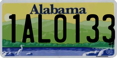 AL license plate 1AL0133