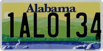 AL license plate 1AL0134