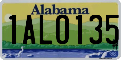 AL license plate 1AL0135