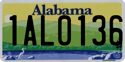 AL license plate 1AL0136