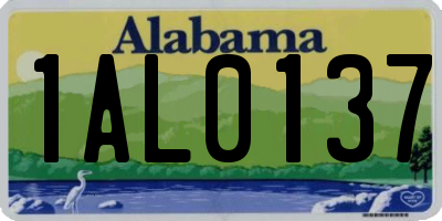 AL license plate 1AL0137