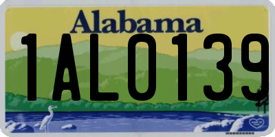 AL license plate 1AL0139
