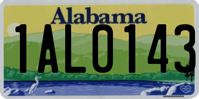 AL license plate 1AL0143