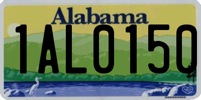 AL license plate 1AL0150