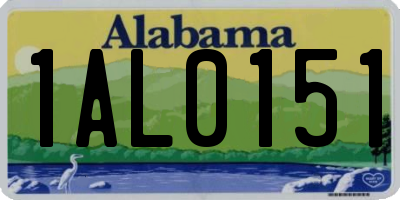 AL license plate 1AL0151