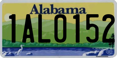 AL license plate 1AL0152