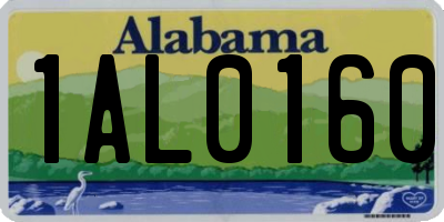 AL license plate 1AL0160