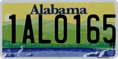 AL license plate 1AL0165