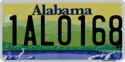 AL license plate 1AL0168