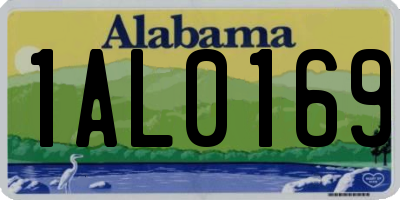 AL license plate 1AL0169