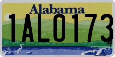 AL license plate 1AL0173