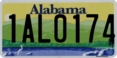 AL license plate 1AL0174