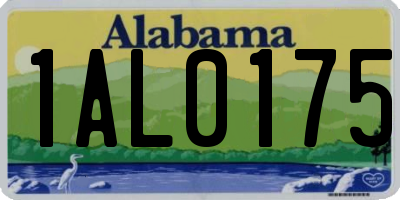 AL license plate 1AL0175