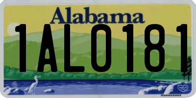 AL license plate 1AL0181