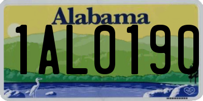 AL license plate 1AL0190