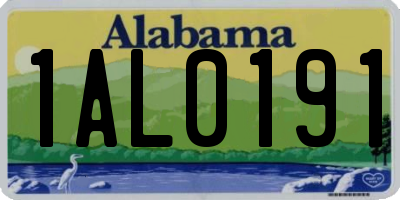 AL license plate 1AL0191