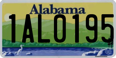 AL license plate 1AL0195