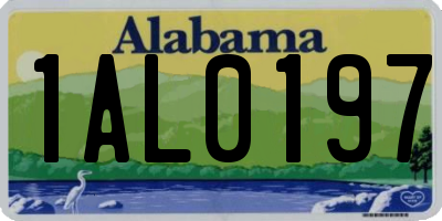 AL license plate 1AL0197