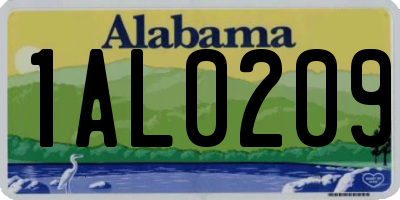 AL license plate 1AL0209