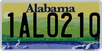 AL license plate 1AL0210