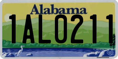AL license plate 1AL0211