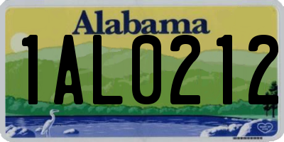 AL license plate 1AL0212